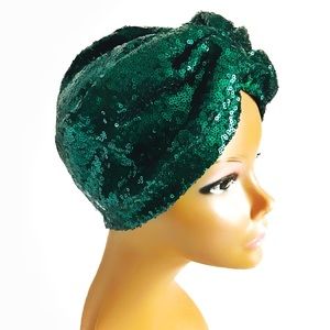 OKIYAH®️ SATIN LINED TURBAN - EMERALD